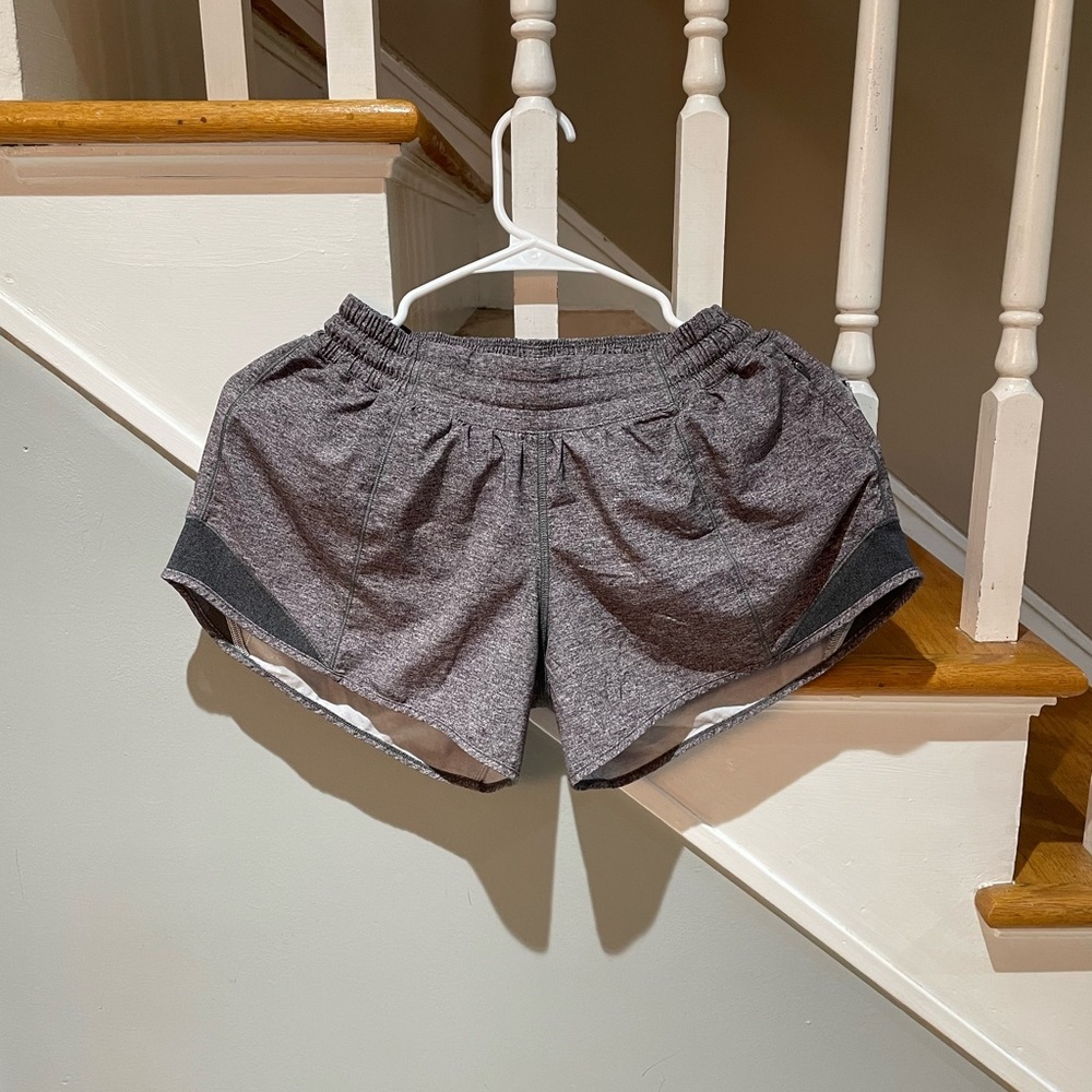 Lululemon Gray Hotty Hot Low-Rise Lined Short 4"